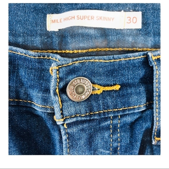 Levi’s Mile High Jeans 30 High Rise retro 90s Y2K YKK retro vintage style - Picture 6 of 12